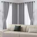 Black Double Corner Window Curtain Rods with Aluminum End Cap Finials and Brackets,1 Inch Diameter Dual Bay Window Curtain Rods, Adjustable 2 Sided 32-86 Inch Double Drapery Rod