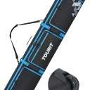 TOURIT Rolling Ski Bag and Ski Boot Bag Combo - Fully Padded Snowboard Bag with Wheels for Air Travel, Wheeled Ski Bag Holds 2 Pairs of Skis (195cm)