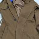 chouyatou Women's Winter Double Breasted Wool Coat Long Sleeve Notch Lapel Midi Long Winter Trench Coat with Belt (Brown, S)