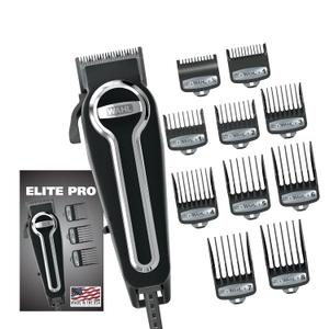 Wahl USA Elite Pro High-Performance Corded Home Haircut & Grooming Kit for Men  Electric Hair Clipper  Model 79602M (20 Piece Set)