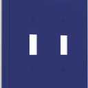 Light Switch Cover Plate Dark Blue 2 Gang Double Toggle Light Switch Plate Decorative Wallplates Outlet Plates Cover Electrical Switchplate for Bathroom Home Decor