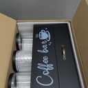 Glass Coffee Containers with Shelf Coffee Station Organizer 54oz Black Glass Coffee Bean Storage Canister with Spoon Coffee Canister Set Kitchen Food Storage Jars for Coffee/Sugar/Candy