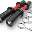 Pair of 16" Olympic Dumbbell Handles, Loadable Dumbbell Bars in Commercial Grade for 2-inch Olympic Weight Plates Great for Home Gym Strength Training, Weight Barbells with 2 Pair of Spring Collars, Red