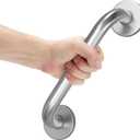 AmazerBath Shower Grab Bars for Seniors Anti Slip, Bath Safety Grab Bar for Needy, Stainless Steel Bathroom Safety Grab Bars, Thickened Bar Bigger Base Holds 500LBS, 12" L x 1.25" D, Brushed Nickel