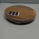 Round 9.4" Acacia Wood Decorative Tray Farmhouse Wood Riser Pedestal Stand for Kitchen and Bathroom Decor, Counter Display, Vanity Tray (Medium, 9.4" Dia)