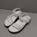 Coutgo Womens Platform Sandals Comfortable Open Toe Adjustable Strap Summer Vacation Shoes, White, Size 8.5