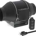 Toolazy Quiet 4" Inline Duct Fan 214 CFM Ventilation Exhaust Fan EC Motor and External Electronic 10-speed Controller for Heating Cooling Booster, Grow Tents, Hydroponics