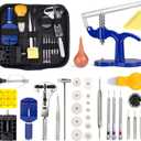 Watch Repair Kit + Watch Press, Watches Band Link Pin Set with Carrying Case, Watch Battery Replacement Tool Kit, Watch Tools with Spring Bar Tool