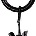 Kenney Petit Window Curtain Clip Rings, 14-Pack, Black (For 1/2" Diameter Rods)