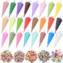 24PCS 100g Cream Kit Fake Whipped Cream Glue Clay Summer Craft DIY Decorations Rainbow Themed Cream DIY Making Art Craft Kit for Handmade Phone Case Mirror Jewelry Accessories