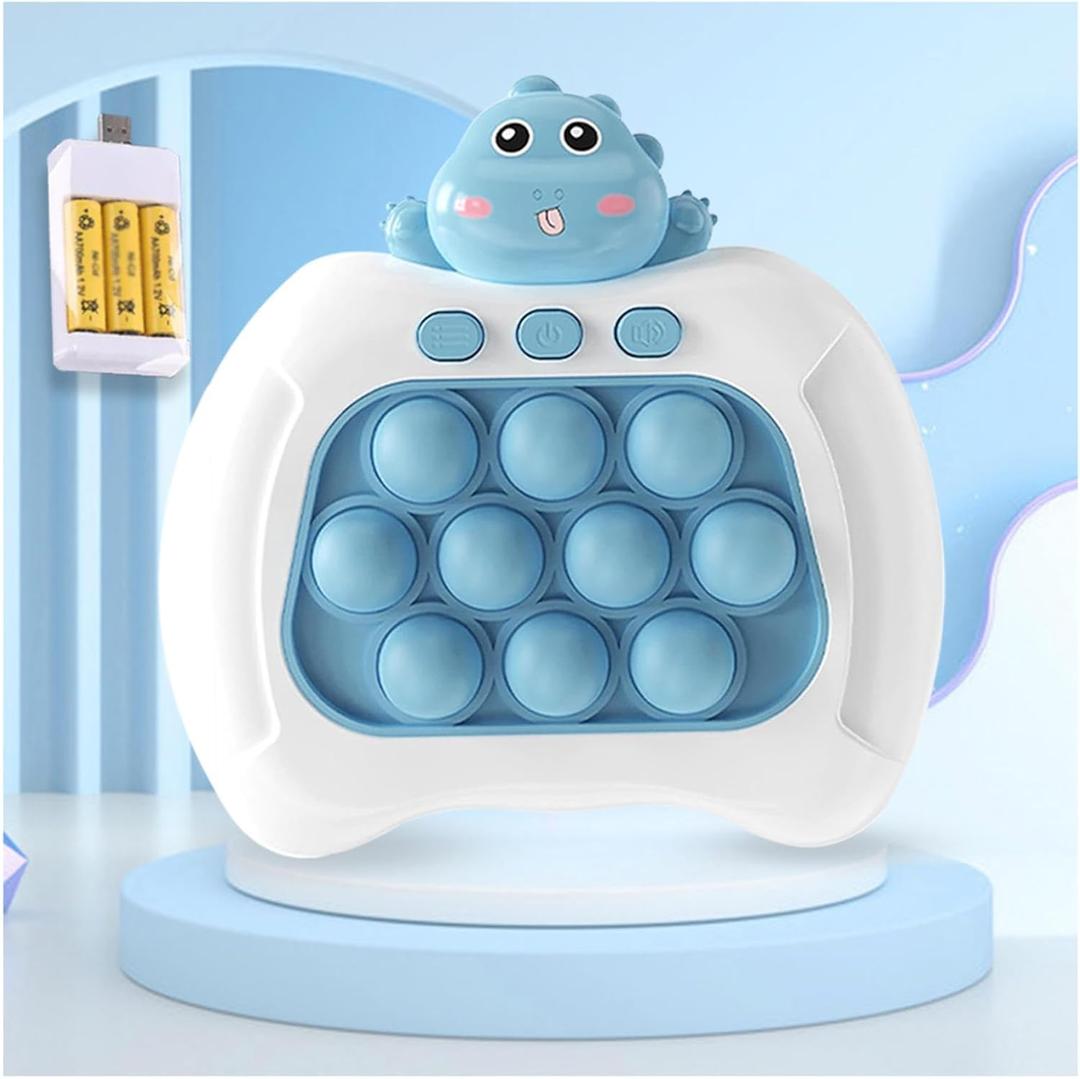 Bubble Game Console Toy, Multifunction,Stress Reliever,Educational Toys, Fast Push Game Comes with Three Batteries and Charging Kit, Handheld Game, 4 Year Old Boy Birthday Gift,Blue