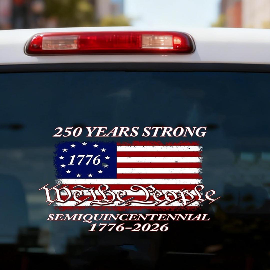 4 x American Flag Decal Sticker - 11.8x8.07 American Flag Decals for Trucks Car Trailer SUV Laptop or Any Smooth Surface, Semiquing Gentenial Decal Car Removable Sticker - Bumper Stickers-25