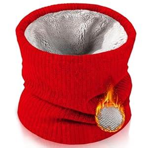 EPIMA Winter Neck Warmer for Men & Women, Fleece Neck Gaiter Face Scarf Hunting essentials, Outdoor Gear Thick Windproof Gaiter Mask for Cold Weather Sports, Nose Warmer, Red