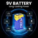 PKCELL 9V Batteries, 24 Pack 9 Volt Batteries Carbon Zinc, 9V Battery for Smoke Detector, Alarms, 6F22 Square Battery
