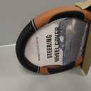 Road Comforts Leather Steering Wheel Cover - Made with PVC Leather - Anti-Slip Steering Wheel Cover Universal Fit Most 14 1/2 inches to 15 inches - Brown Color