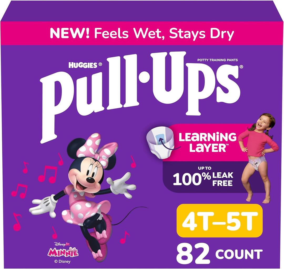 Pull-Ups Girls' Potty Training Pants, Size 4T-5T Training Underwear (38-50 lbs), 82 Count