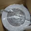 Depuley Modern Ceiling Fan with Light: 19" Bladeless Flush Mount Low Profile LED Ceiling Fans with Remote & Smart APP Control - White Enclosed Fandelier Dimmable Quiet DC Motor for Bedroom Kids Room