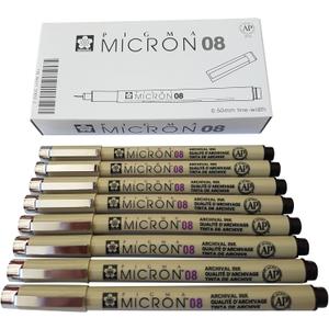 Sakura Pigma Micron pen 08 Black felt tip artist drawing pens - 8 pen set