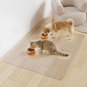 3'×4' Frosted Clear Waterproof Area Mat for Hard Floor, No Scratches Plastic Floor Mat for Litter Boxes, Spill-Resistant Easy Cleaning Floor Protector for Under Refrigerator, Plant Pots