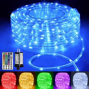 Ollny Rope Lights Outdoor Color Changing, 66FT 200 LED Waterproof Plug in Outdoor String Lights with Remote, 18 Colors Twinkle Rope Lights for Outside Indoor Party Easter Christmas Holiday Decorations
