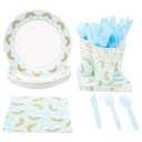 Blue Panda 144 PCS Pride Rainbow Party Disposable Dinnerware Set - Plate, Cups, Napkins
