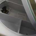 Keonjinn 26 Inch White Medicine Cabinets with Mirror for Bathroom, Round Farmhouse Medicine Cabinet, Circular Surface Mount Medicine Cabinet Only, White Metal Framed Medicine Cabinets with Mirror