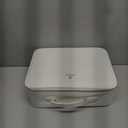 Faquenc Large Makeup Bag with LED Mirror,Travel Cosmetic Train Case for Makeup Artists,Makeup Organizer Case with Divider Rechargeable Vanity Mirror with 3 Color Lights for Barber,MUA,Nail Tech, Beige