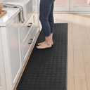 Color&Geometry Anti Fatigue Cushioned Kitchen Floor Mats,17"X71",Long Runner Rug Non Slip Waterproof,Memory Foam Padded Standing Mat for Front Sink,Black
