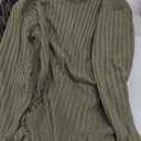 Women's Pullover Sweater Dress Long Lantern Sleeve Turtle Neck Cute Ribbed Knit Bodycon Mini Short Dress 2025 Fall.M
