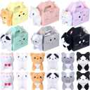 Fainne 12 Sets Adopt a Pet Cat Party Favors Include 12 Pcs Cat Favors Boxes with 12 Pcs Mini Kitten Stuffed Animals Foldable Treat Gift Box Kitten Theme Stuffed Animal Adopt a Pet Birthday Party Gifts