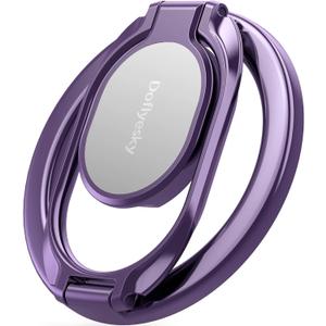 Doflyesky Magnetic Phone Ring Holder, Double Adjustable Phone Grip and Stand Compatible with MagSafe Ring Holder, Compatible with PopSockets MagSafe Ring Removable for iPhone & Android Phone, Purple