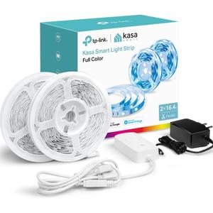 Kasa Smart LED Light Strip, RGB, 32.8ft(2 Rolls of 16.4ft.) Wi-Fi LED Strip Works w/ Alexa & Google Assistant,High Brightness, Trimmable, Up to 25,000 Hours,(KL400L10),Multicolor (32.8 Ft)