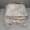 12 x 12 Inch Cube Storage Bins, 4 Pack Fabric Storage Basket with Handles, Foldable Boxes Organizer for Shelf Baskets for Home, Clothes (White/Pink)