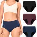 BAMBOO COOL Womens Period Underwear Heavy Flow Absorbent Panties High Waisted Leakproof Postpartum Maternity Panties,3 Pack (XXL)