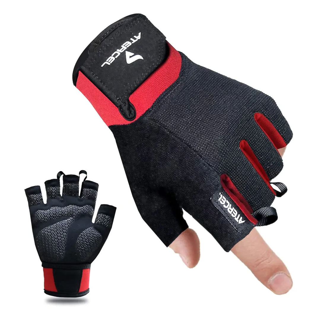 ATERCEL Workout Gloves for Men and Women, Exercise Gloves for Weight Lifting, Cycling, Gym, Training, Breathable and Snug fit, M