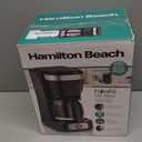 Hamilton Beach 5 Cup Drip Coffee Maker with Easy FrontFill Basket, Compact Design, Works with Smart Plugs, Glass Carafe, Auto Pause and Pour, Black & Stainless Steel (46112)