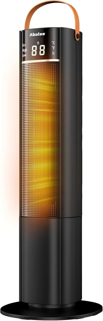Space Heaters Indoor Use, 26" 12ft/s Electric Heater with Remote, 1500W Electric Heaters with 75Oscillation, 1-12H Timer, PTC Electric Heater for Large Room, Bedroom Home Office