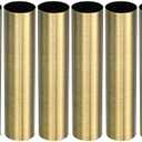 MECCANIXITY E12 Candle Socket Covers, 3.9 Inch Tall Metal Chandelier Sleeves Candelabra Base Sockets Fit to Most Chandeliers, Bronze 6 Pcs