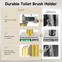 Brass Toilet Brush and HolderExtra Long Handled Gold Toilet Brush for BathroomStainless Steel Heavy Duty Toilet Bowl Brush,Deep Cleaning Modern Toilet Cleaner Brush -Space Saving, Covered Brush