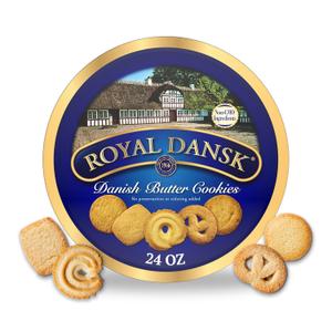 Royal Dansk Danish Butter Cookies, Premium Assorted Cookies in a Gift Tin, Great for Sharing and Gifting, 24 oz, BBD 09/08/2027