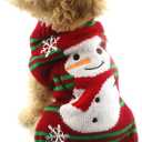 NACOCO Dog Snow Sweaters Snowman Sweaters Xmas Dog Holiday Sweaters New Year Christmas Sweater Pet Clothes for Small Dog and Cat(Snowman,XXL) (2X-Large (Pack of 1), 1-Red Snowman)