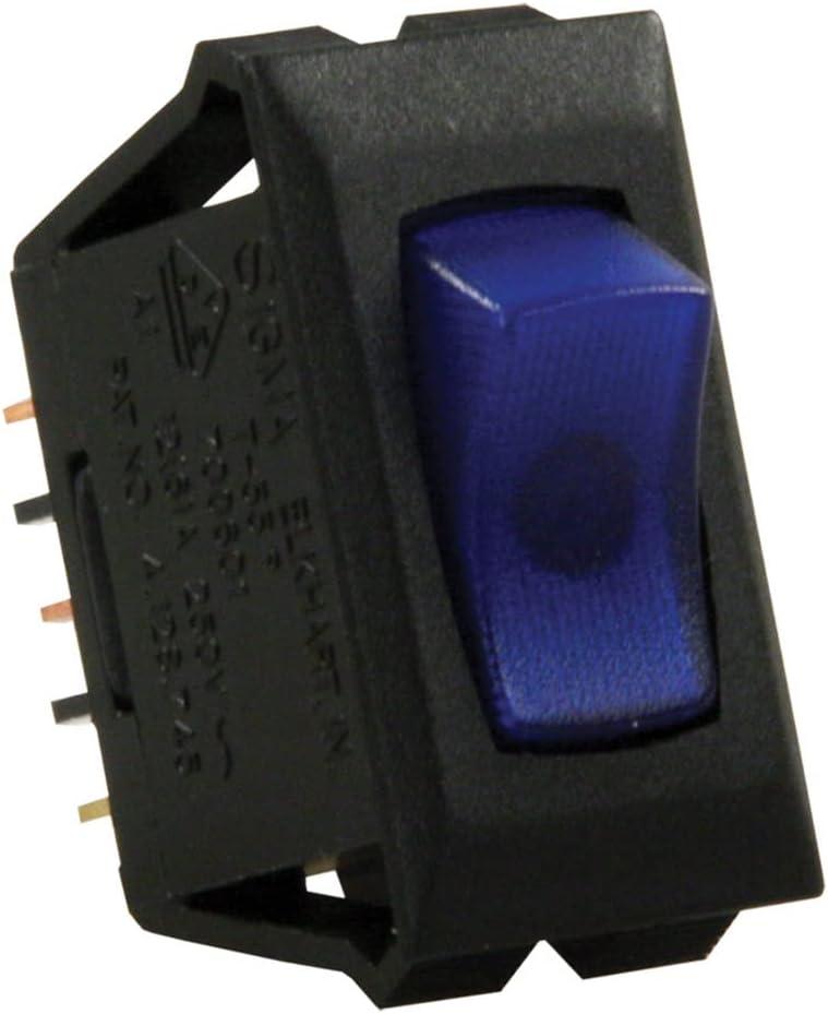 JR Products 13685 Blue/Black SPST Illuminated On/Off Switch