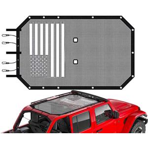 RT-TCZ for Jeep JK Sunshade Mesh Shade Top Cover, JKU American Flag Bikini Top for Jeep Wrangler JK JKU 2007-2017 4 Door