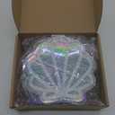Locmeo Pack of 24 Holographic Shell Gift Bags Mermaid Party Favor Bags with Iridescent Shell Cards for Mermaid Themed Supplies Ocean Under the Sea Party Favors