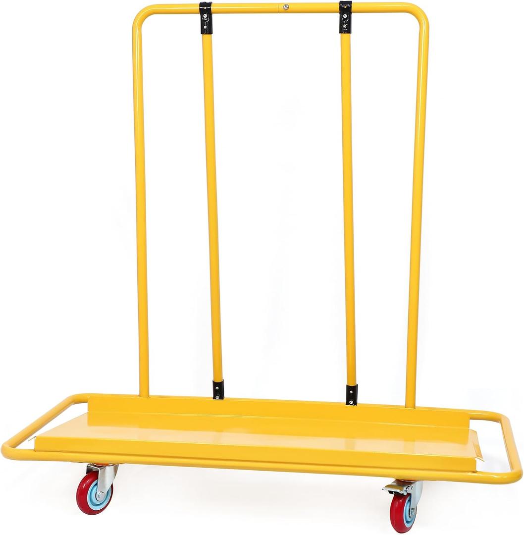 Heavy Duty Drywall Sheet Cart, 3000 lbs Capacity Professional Panel Dolly,45.6"x 21.5" Deck and Industrial Swivel Casters, Rolling Wallboard and Plywood Trolley for Construction, Warehouse