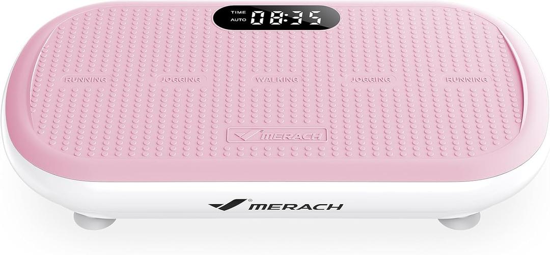Merach CV40 Curved Vibration Plate Exercise Machine with 440lbs Capacity, Pink
