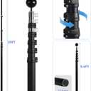 NELXINJO 20ft Telescopic Flag Pole - Extra Thick Outdoor Telescoping Flag Poles with 3x5 American Flag for Residential or Commercial,Black