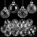 Syhood 24 Pcs 2.36 Inch Mercury Glass Christmas Ornaments Antique Vintage Glass Ball Ornaments Hanging Rustic Xmas Balls for Christmas Tree Wreaths Garland Party Wedding Decoration(Crystal)