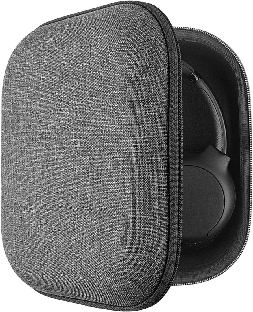 Geekria Shield Headphones Case Compatible with Sony WH-1000XM5/1000XM4/CH720N/ULT900N/XB910N, Replacement Hard Shell Travel Carrying Bag with Cable Storage (Grey)