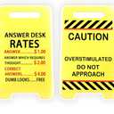 White Elephant Christmas Gifts- Caution Overstimulated Desk Sign, Funny Sticky Note Holder for Office Dcor, Stress Relief Office Prank Gift for Boss and Coworkers (combination2)